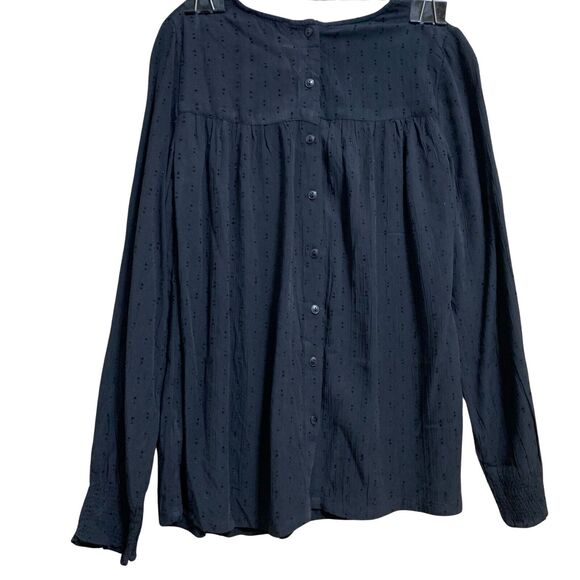 FAT FACE Black Viscose Button Back L/S Peasant Style "ELLEN" Tunic Sz 2 NWT - Picture 7 of 15